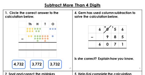 subtracting more than 4 digits.
